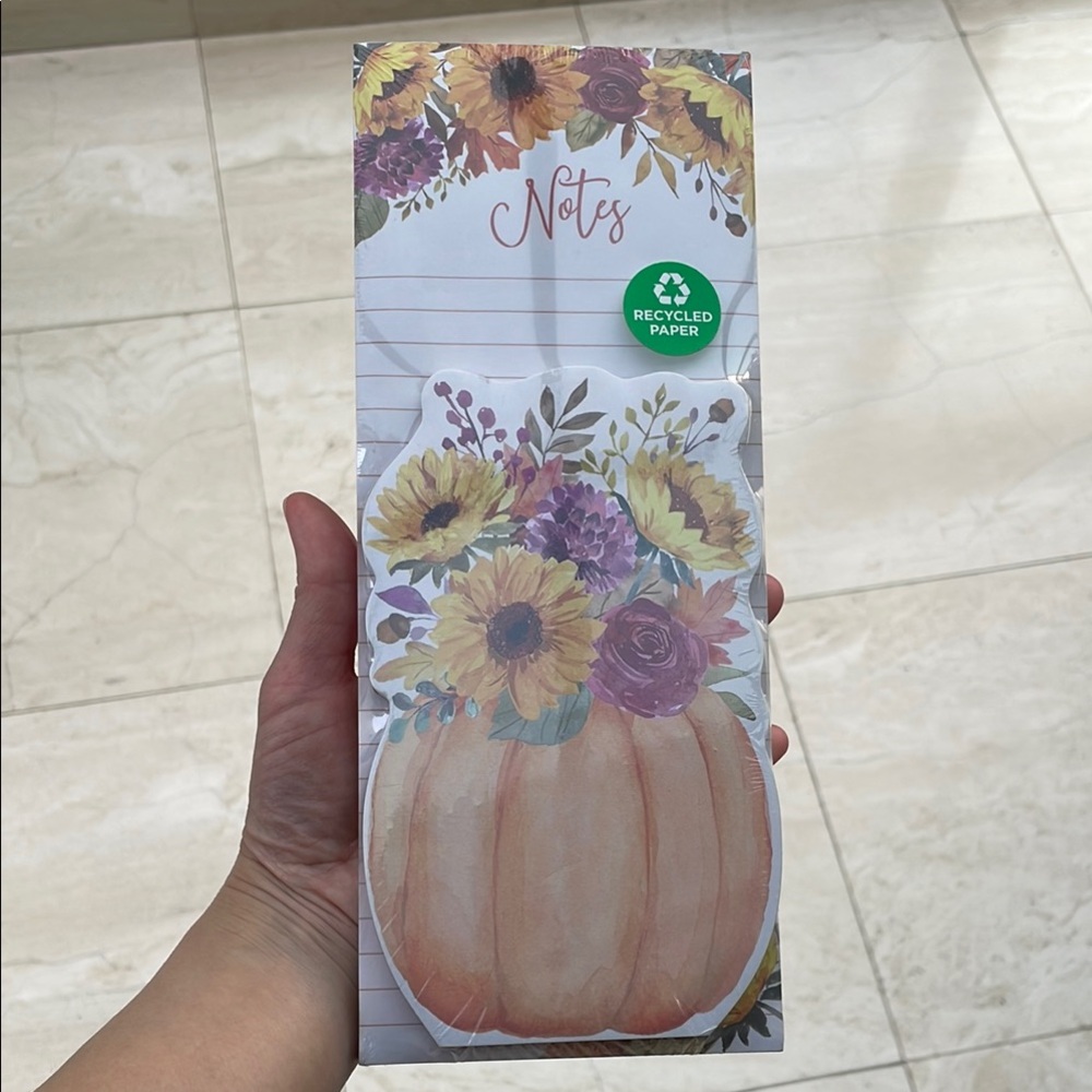 Floral Pumpkin Notepad with Recycled Paper